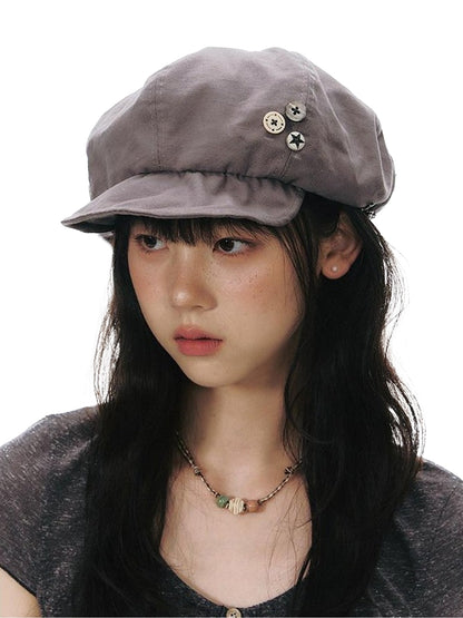 NAPSNAPS Handmade Octagonal Curved Brim Metal Buckle Women&