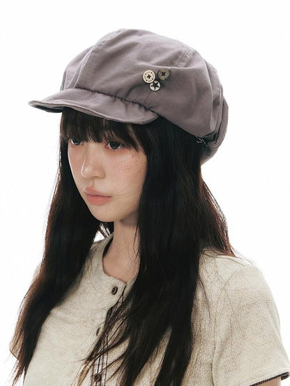 NAPSNAPS Handmade Octagonal Curved Brim Metal Buckle Women&