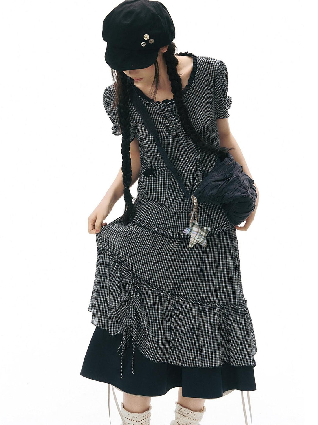NAPSNAPS Handmade Octagonal Curved Brim Metal Buckle Women&