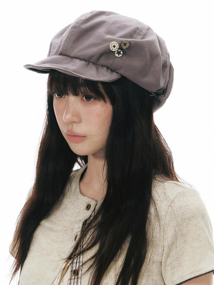 NAPSNAPS Handmade Octagonal Curved Brim Metal Buckle Women&