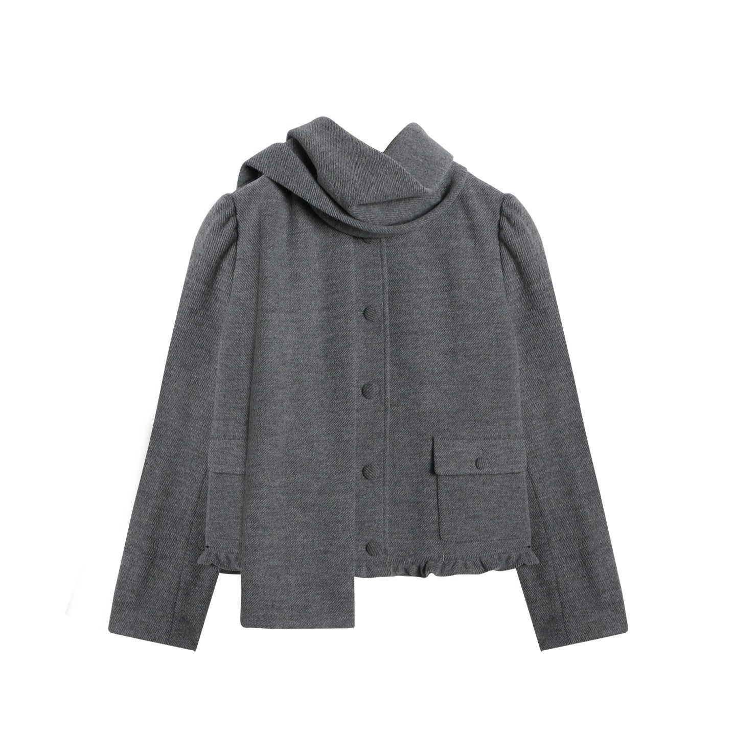 NAPSNAPS_Heather_Gray_Knit_Scarf_Collar_Lace_Trim_High_Waisted_Women&
