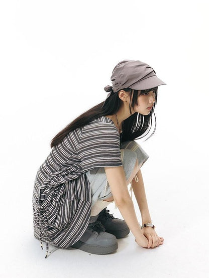 NAPSNAPS Heather Gray Patchwork Wide Leg Women&