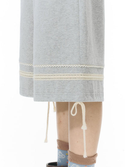 NAPSNAPS Heather Gray Patchwork Wide Leg Women&