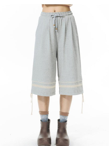 NAPSNAPS Heather Gray Patchwork Wide Leg Women&