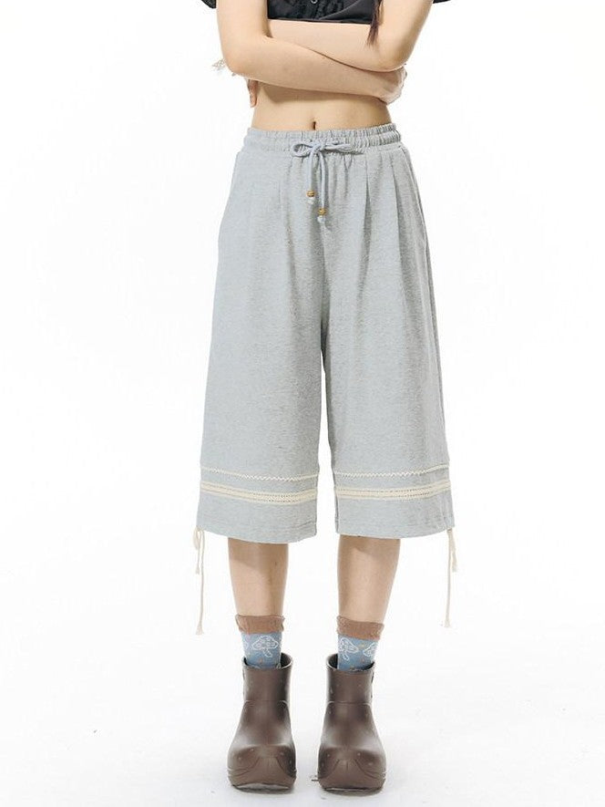 NAPSNAPS Heather Gray Patchwork Wide Leg Women&