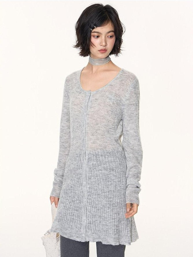 NAPSNAPS Heather Gray Star Jacquard Cardigan Women&