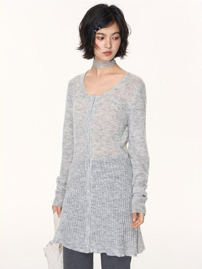 NAPSNAPS Heather Gray Star Jacquard Cardigan Women&