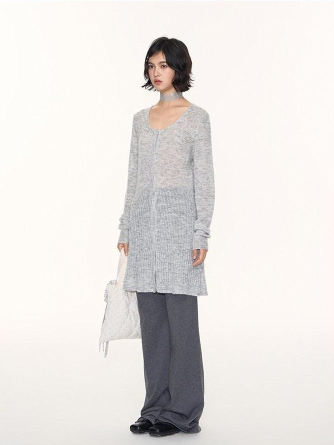 NAPSNAPS Heather Gray Star Jacquard Cardigan Women&