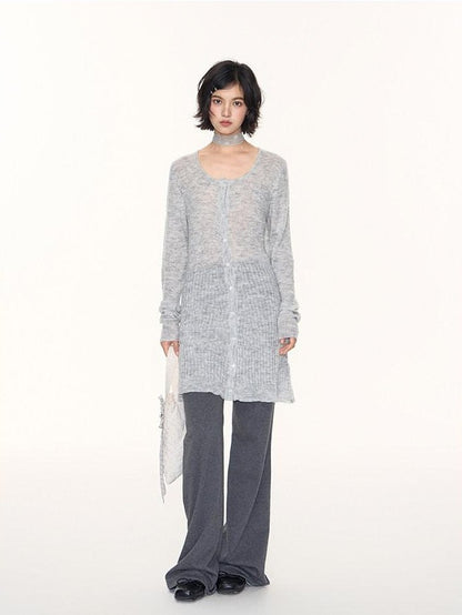 NAPSNAPS Heather Gray Star Jacquard Cardigan Women&
