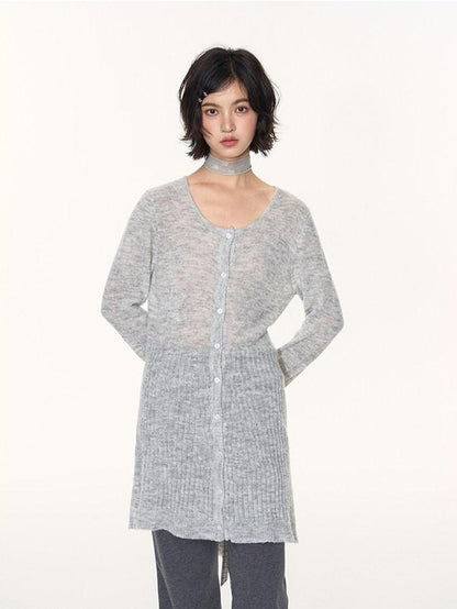 NAPSNAPS Heather Gray Star Jacquard Cardigan Women&
