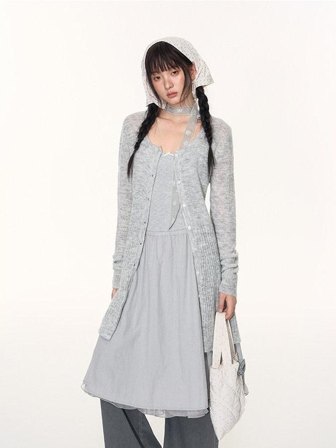 NAPSNAPS Heather Gray Star Jacquard Cardigan Women&