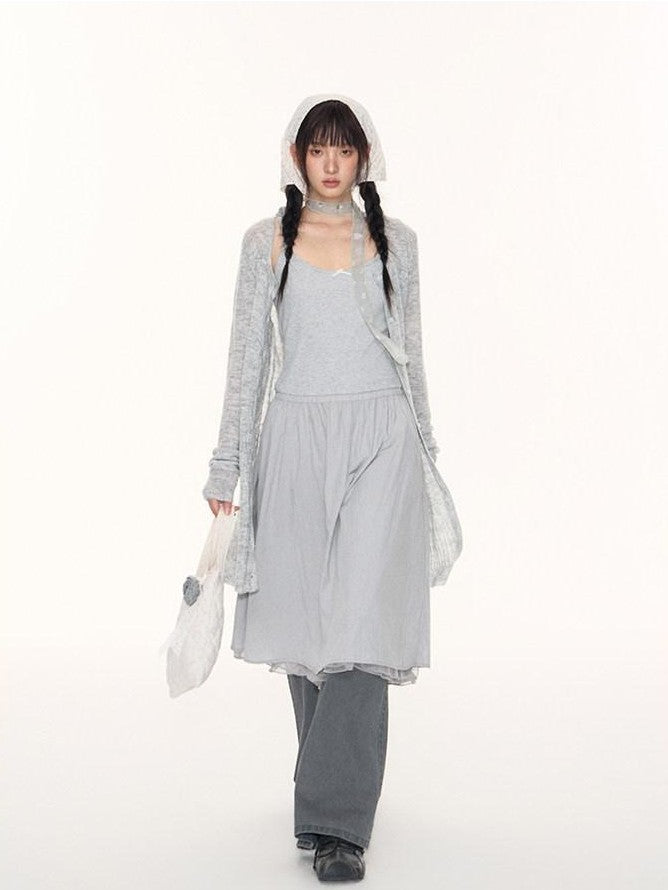 NAPSNAPS Heather Gray Star Jacquard Cardigan Women&