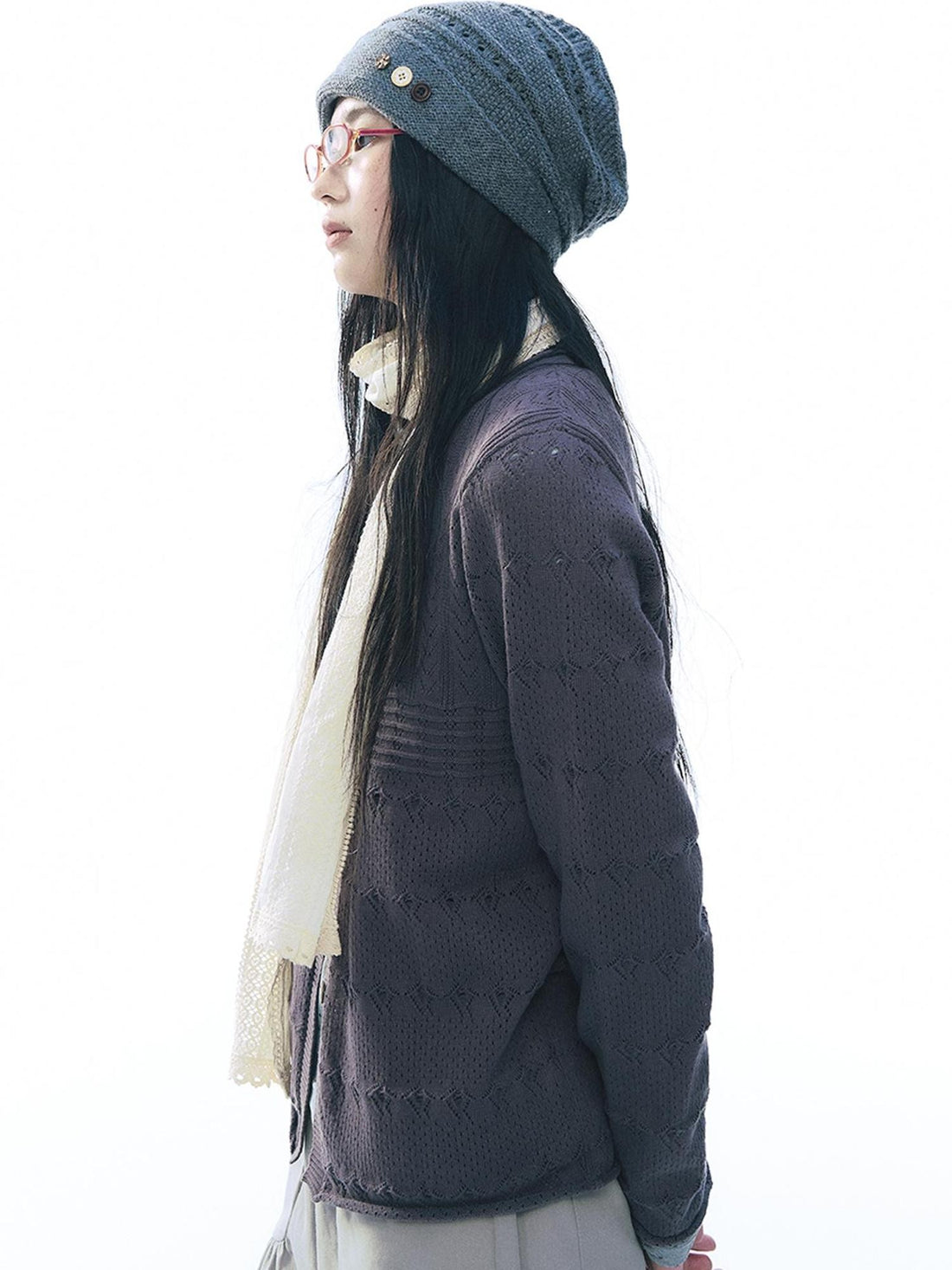 NAPSNAPS Hollow Out Button Wide Brim Women&