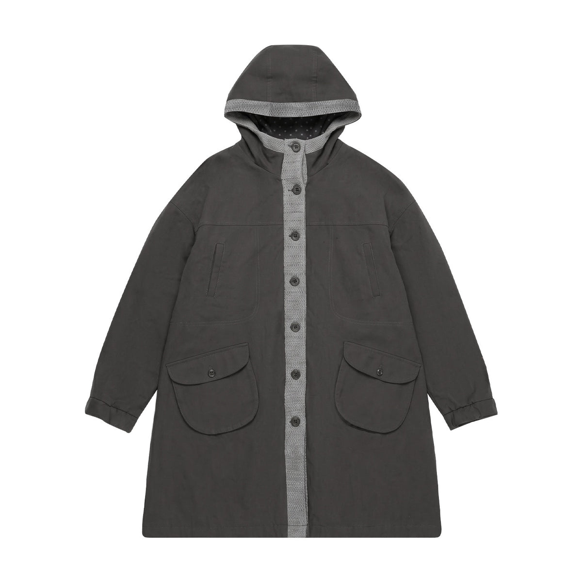 NAPSNAPS_Hooded_Panelled_Loose_Cotton_Long_Sleeve_Mid_Length_Women&