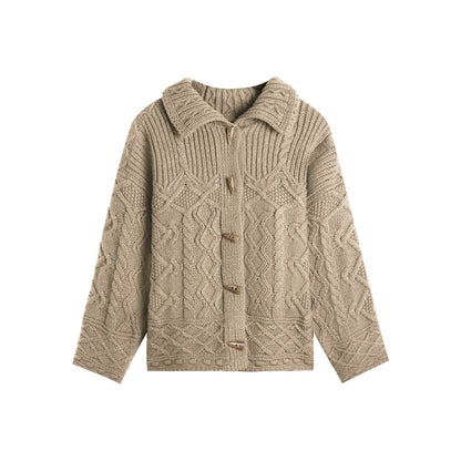 NAPSNAPS_Horn_Button_Knit_Thickened_Collared_Women&
