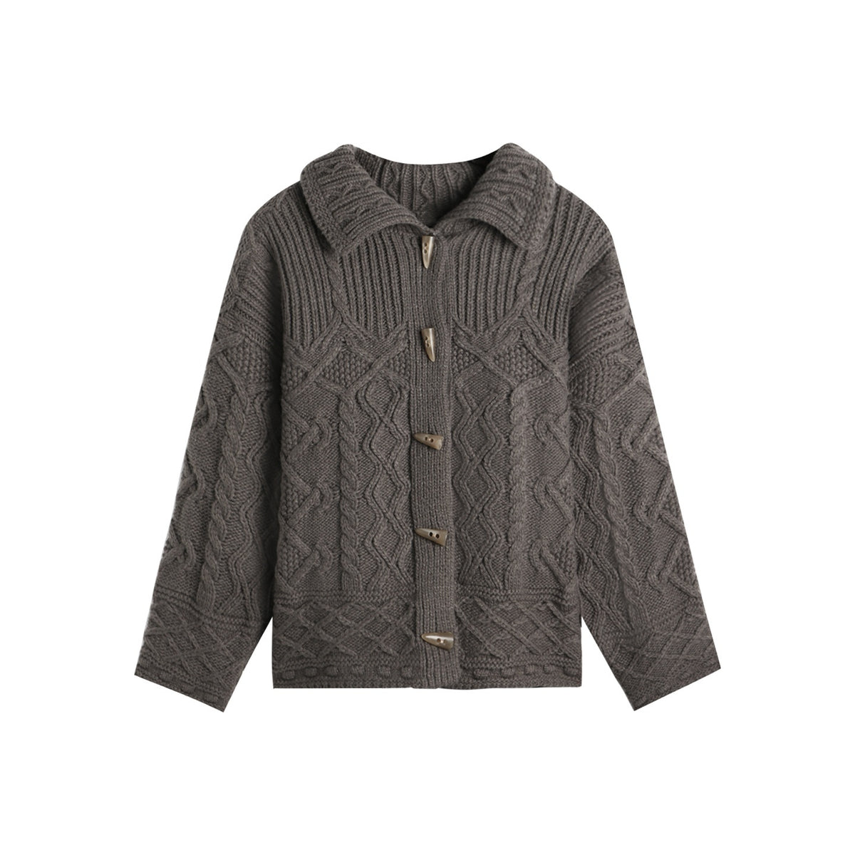 NAPSNAPS_Horn_Button_Knit_Thickened_Collared_Women&