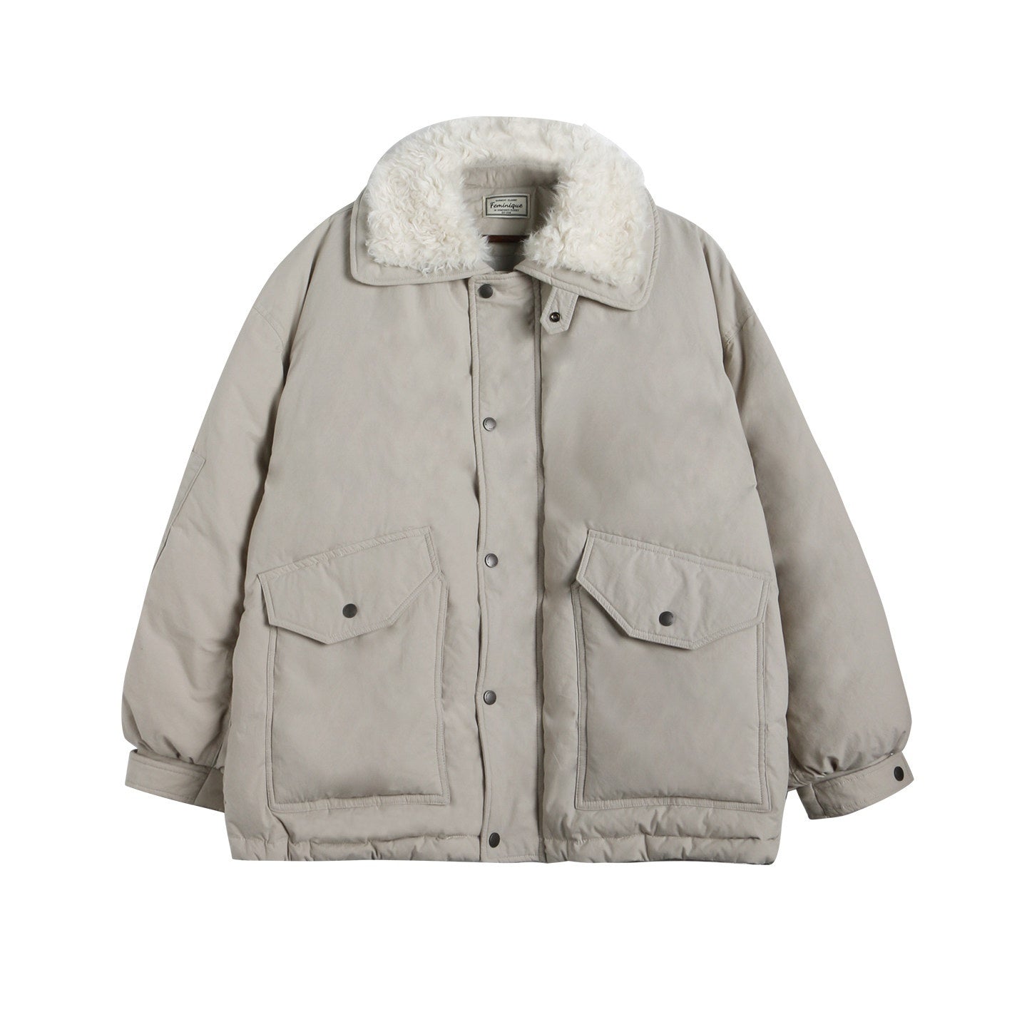 NAPSNAPS_Khaki_Large_Pocket_Fur_Collar_Workwear_Women&