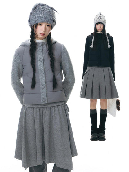NAPSNAPS Knit Spliced Hooded Slim Fit Women&