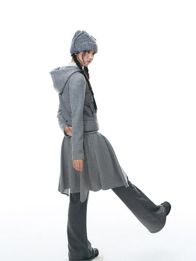 NAPSNAPS Knit Spliced Hooded Slim Fit Women&