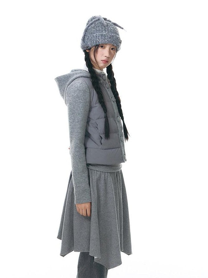 NAPSNAPS Knit Spliced Hooded Slim Fit Women&