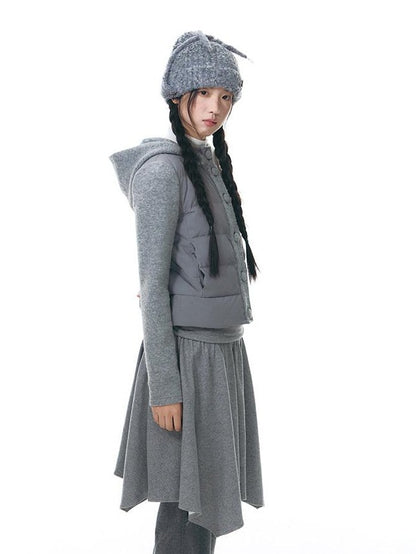 NAPSNAPS Knit Spliced Hooded Slim Fit Women&