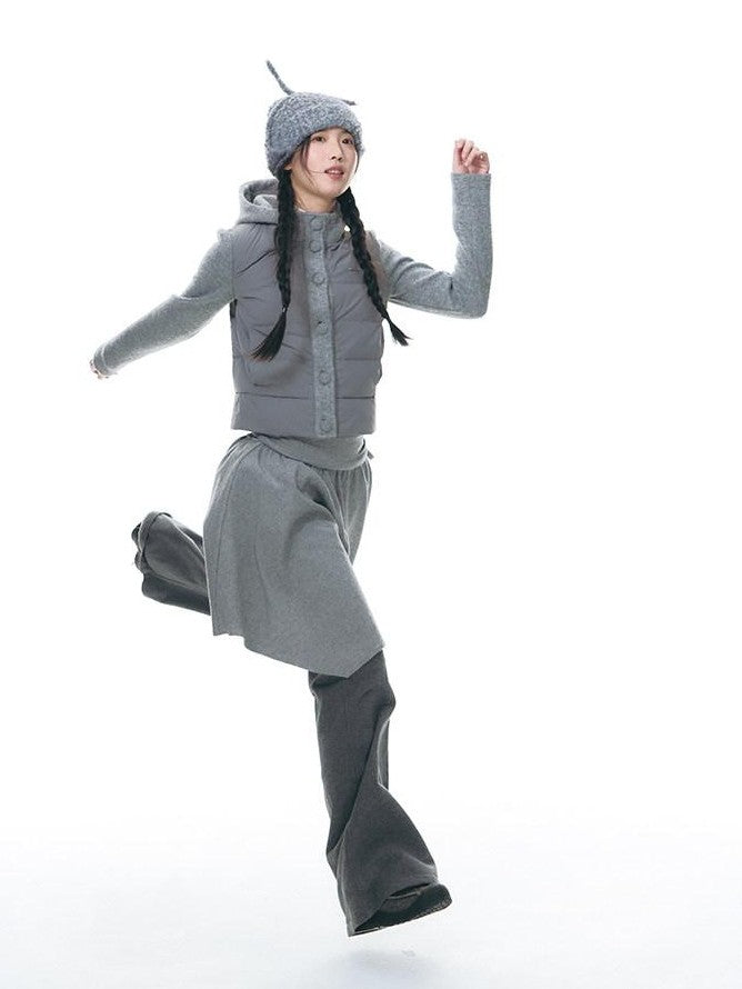 NAPSNAPS Knit Spliced Hooded Slim Fit Women&