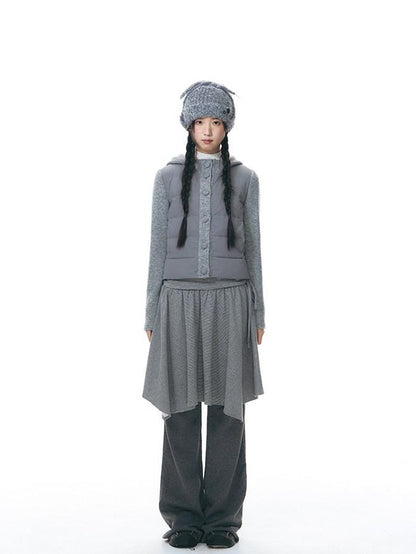 NAPSNAPS Knit Spliced Hooded Slim Fit Women&