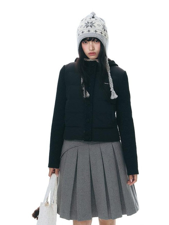 NAPSNAPS Knit Spliced Hooded Slim Fit Women&