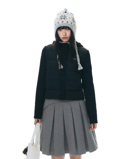 NAPSNAPS Knit Spliced Hooded Slim Fit Women&