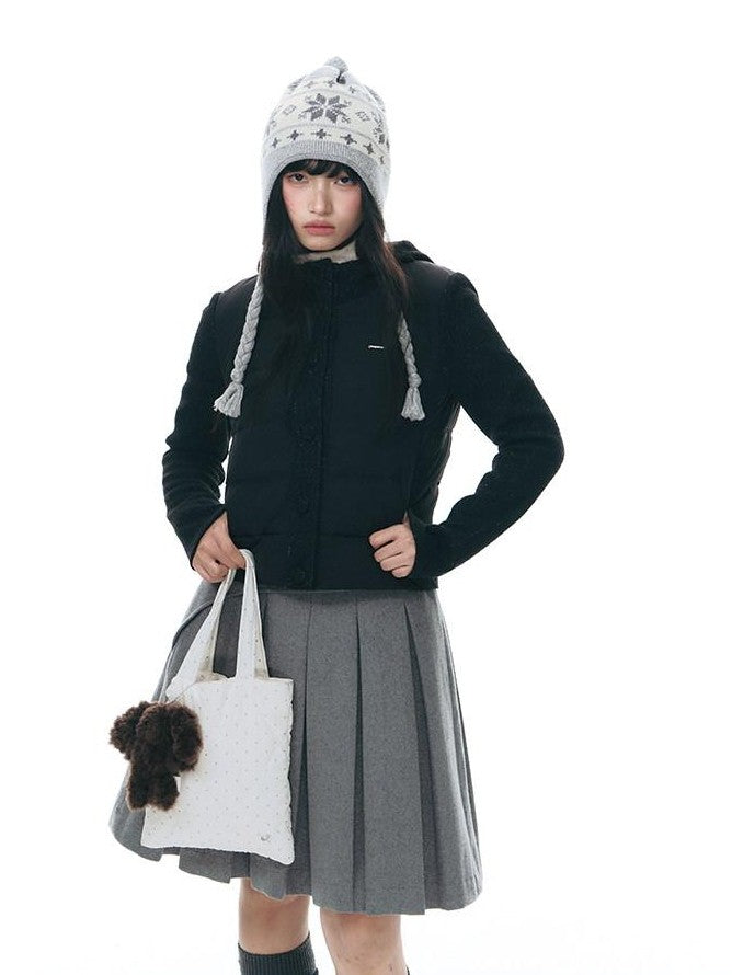 NAPSNAPS Knit Spliced Hooded Slim Fit Women&