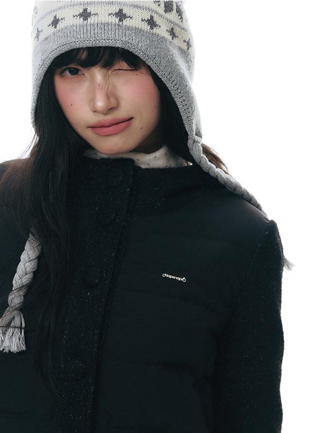 NAPSNAPS Knit Spliced Hooded Slim Fit Women&