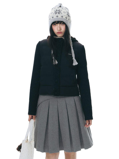 NAPSNAPS Knit Spliced Hooded Slim Fit Women&