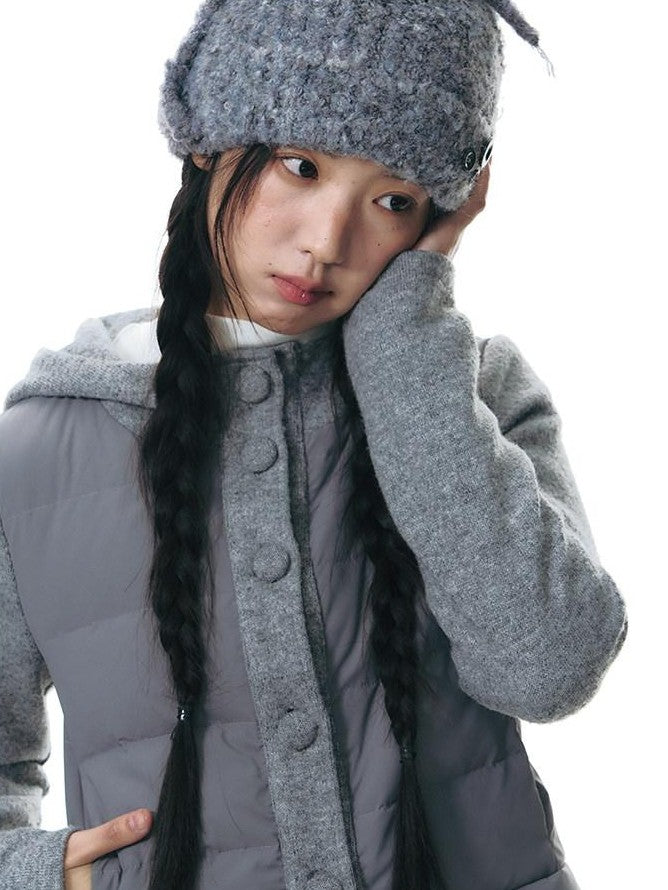 NAPSNAPS Knit Spliced Hooded Slim Fit Women&