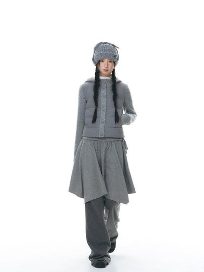 NAPSNAPS Knit Spliced Hooded Slim Fit Women&