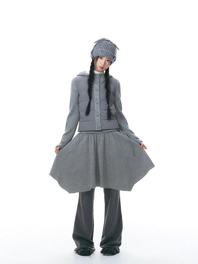 NAPSNAPS Knit Spliced Hooded Slim Fit Women&