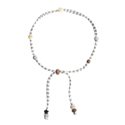 NAPSNAPS Knitted Striped Beaded Colorful Cord Snail Women&