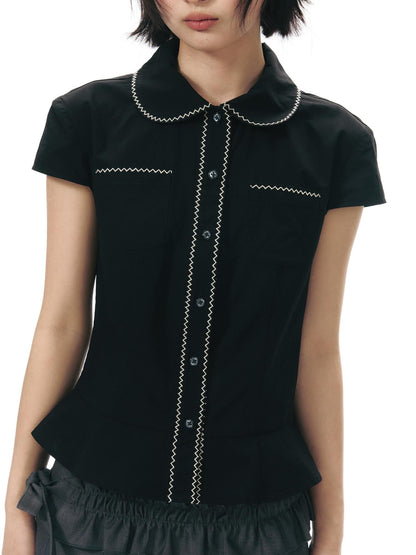 NAPSNAPS Lace Embroidered Doll Collar Women&