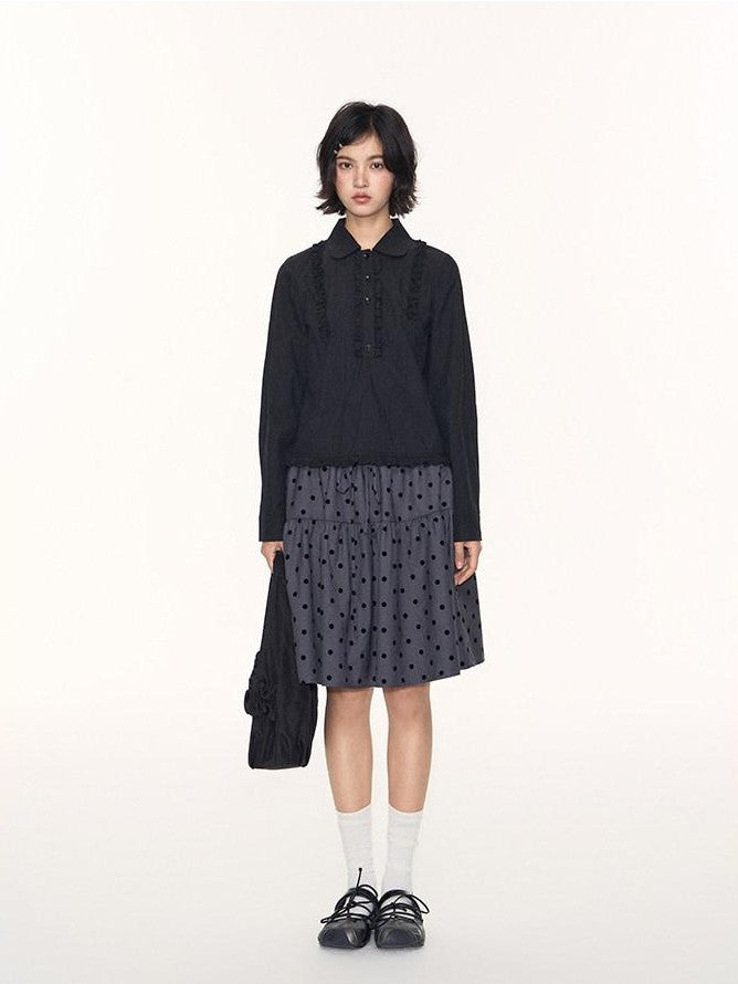 NAPSNAPS Lace Ruffle Pleated Doll Collar Japanese Women&