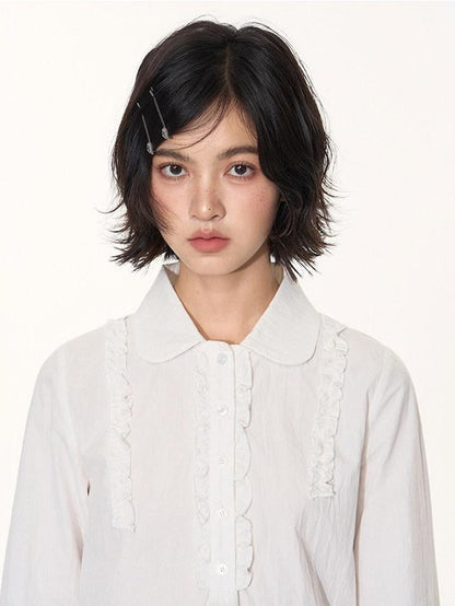 NAPSNAPS Lace Ruffle Pleated Doll Collar Japanese Women&
