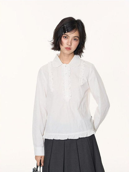 NAPSNAPS Lace Ruffle Pleated Doll Collar Japanese Women&