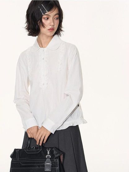 NAPSNAPS Lace Ruffle Pleated Doll Collar Japanese Women&