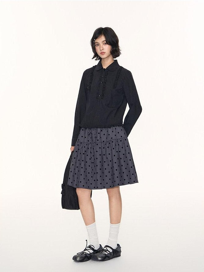 NAPSNAPS Lace Ruffle Pleated Doll Collar Japanese Women&