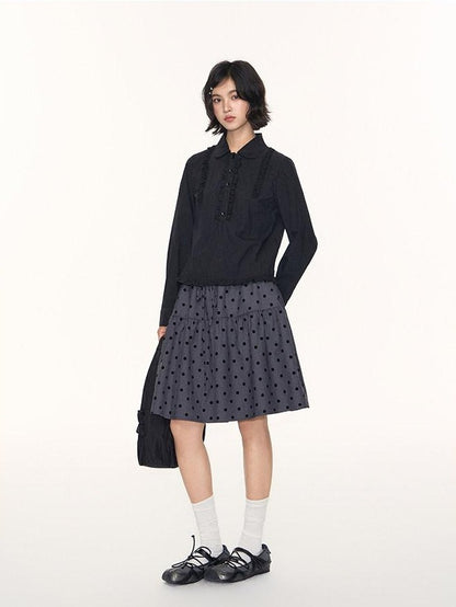 NAPSNAPS Lace Ruffle Pleated Doll Collar Japanese Women&