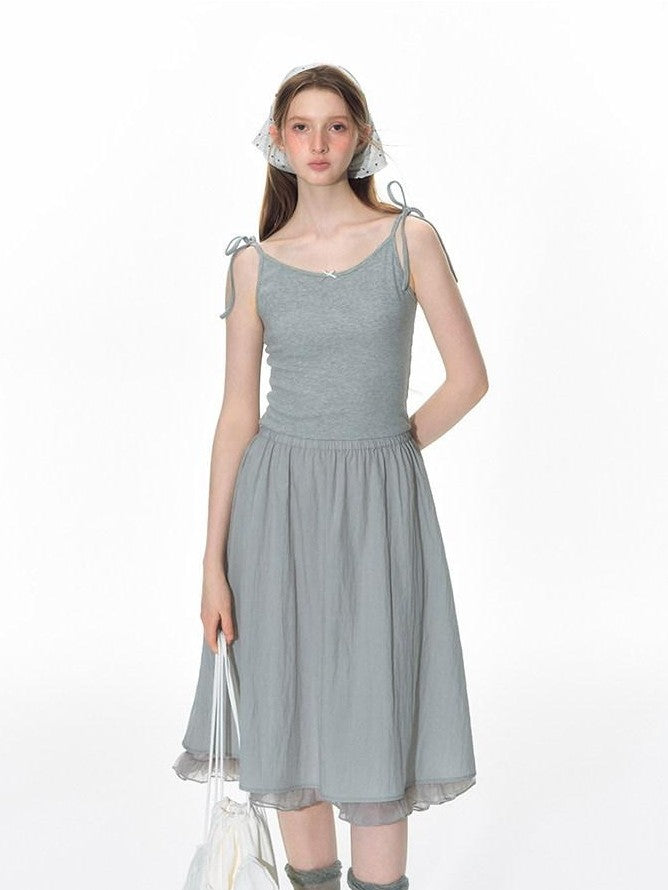 NAPSNAPS Lace Tie Waist Patchwork Pastoral Women&
