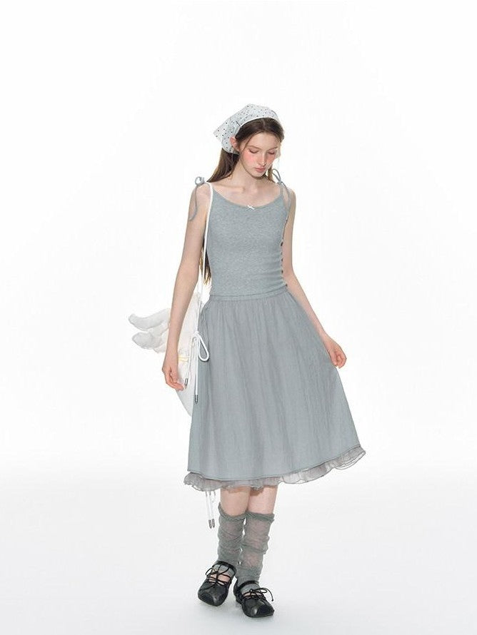 NAPSNAPS Lace Tie Waist Patchwork Pastoral Women&