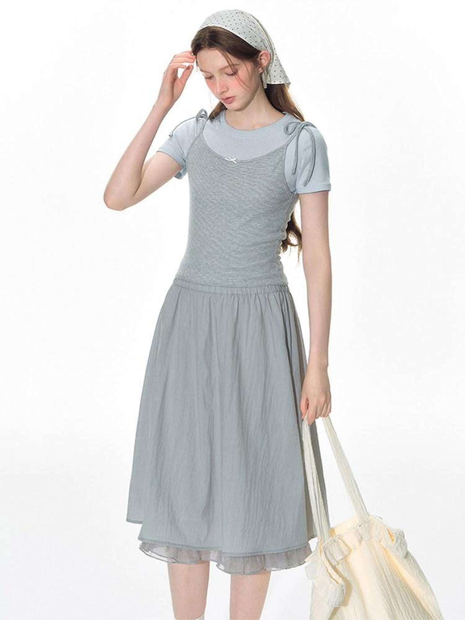 NAPSNAPS Lace Tie Waist Patchwork Pastoral Women&