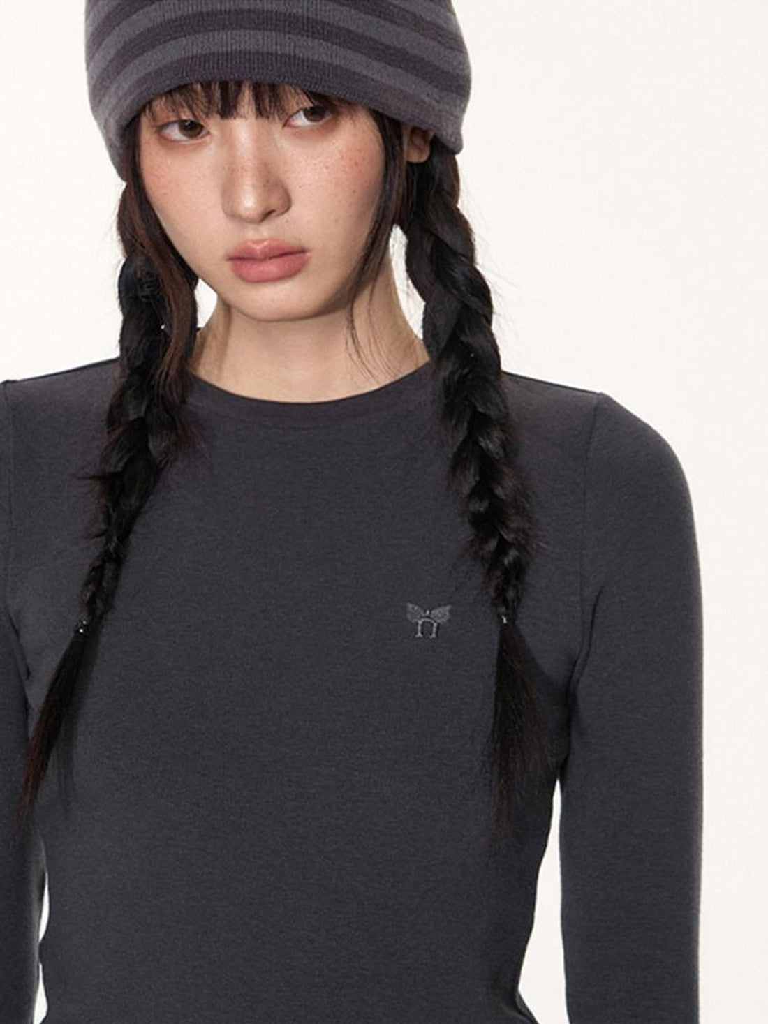 NAPSNAPS Lace Trim Embroidered Cross Women&