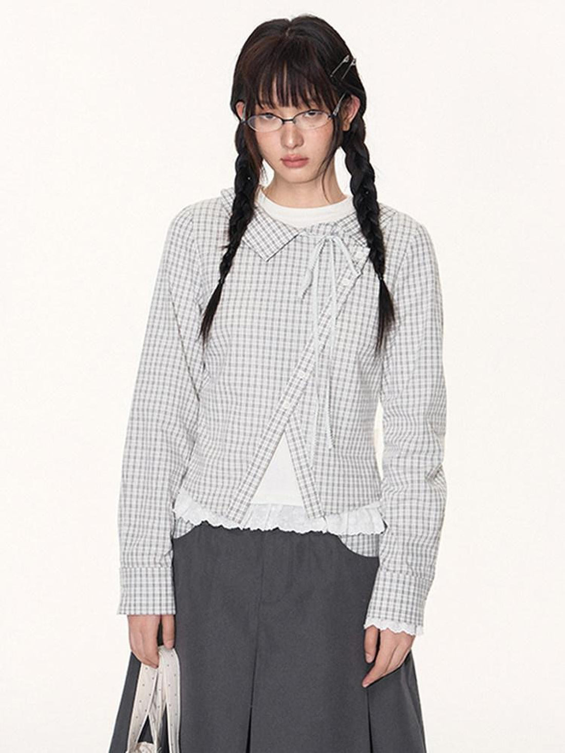 NAPSNAPS Lace Trim Embroidered Cross Women&