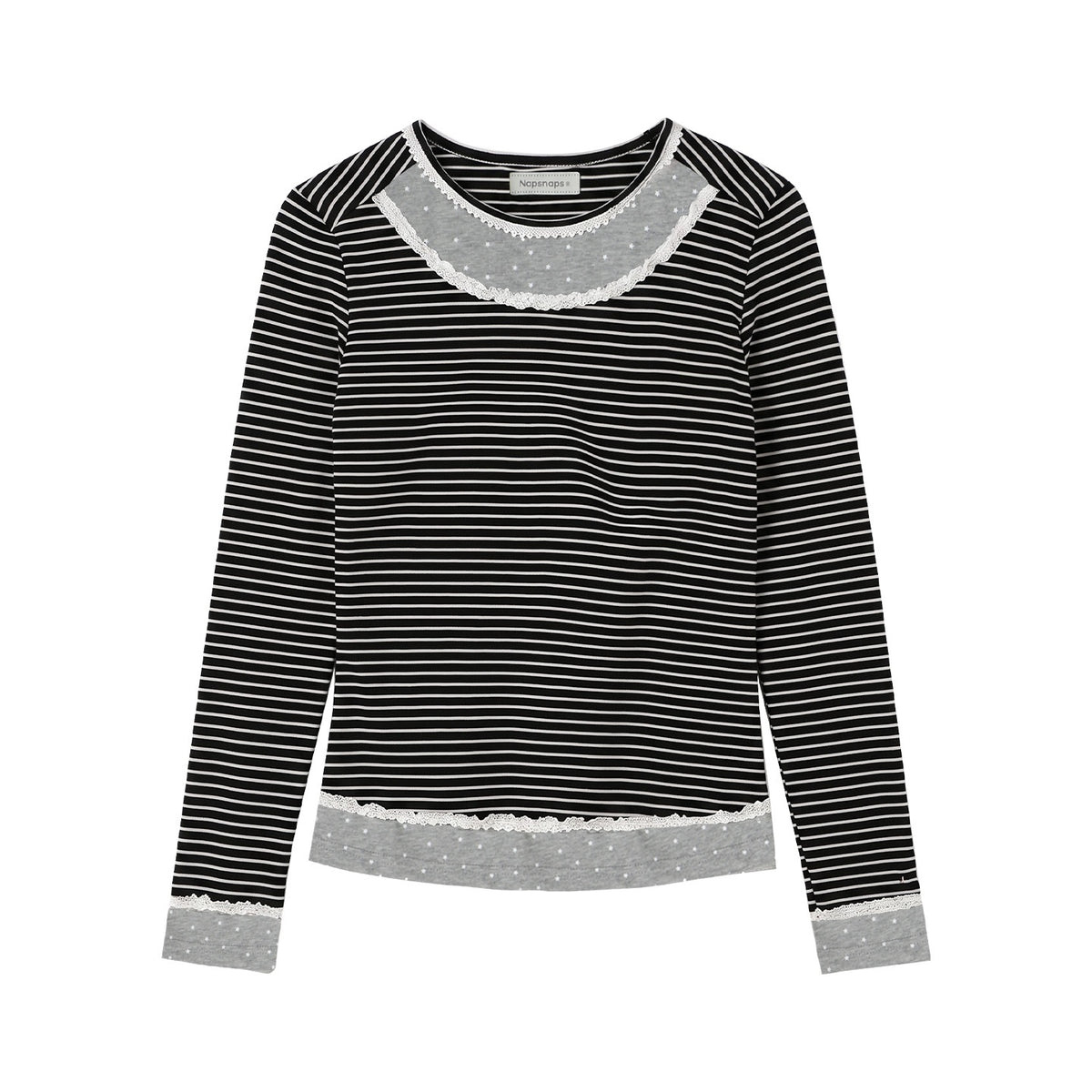 NAPSNAPS_Lace_Trim_Striped_Mock_Layer_Round_Neck_Knit_Women&