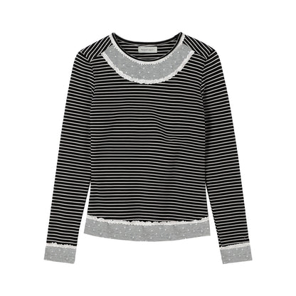 NAPSNAPS_Lace_Trim_Striped_Mock_Layer_Round_Neck_Knit_Women&